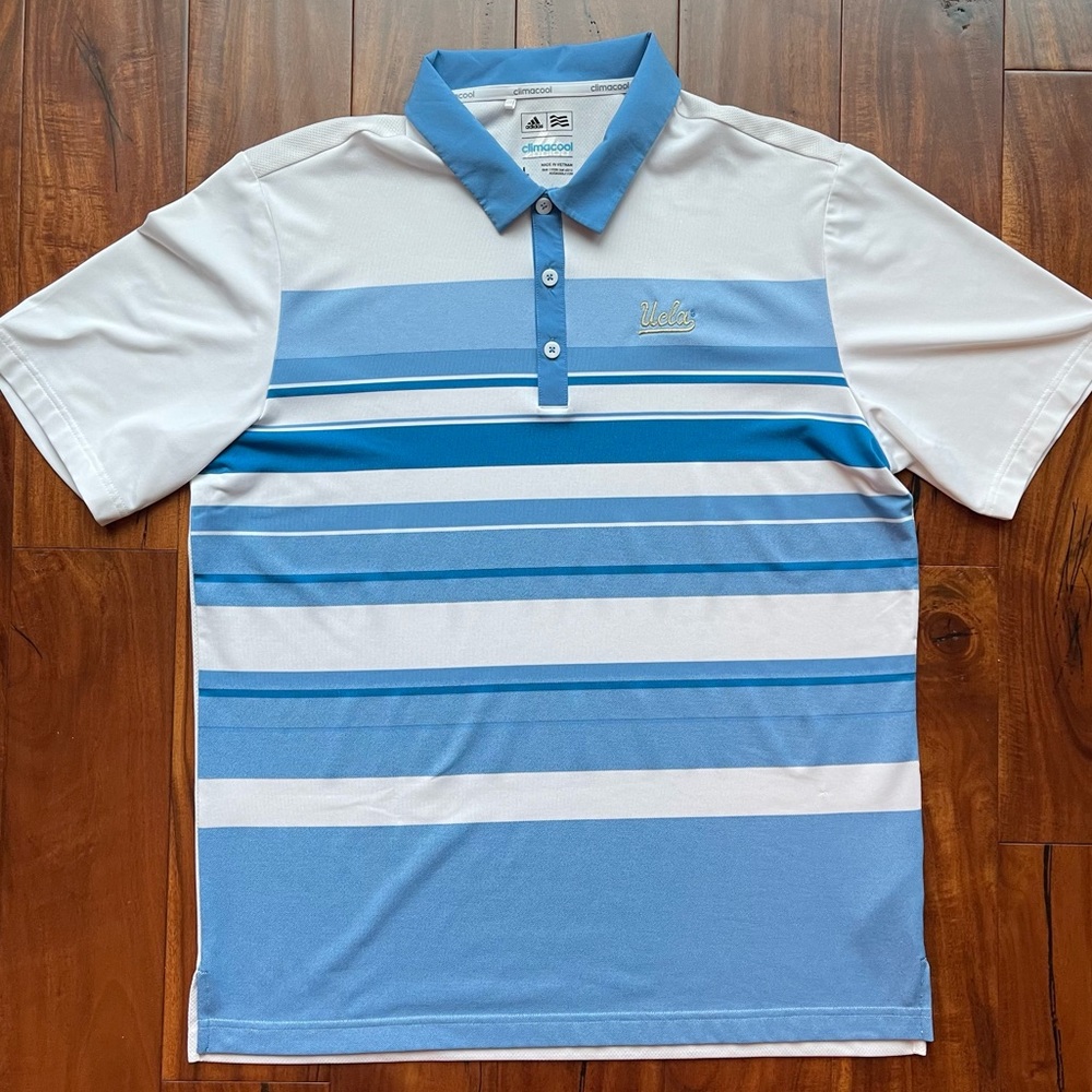 UCLA Adidas Polo Blue/White Large Climacool